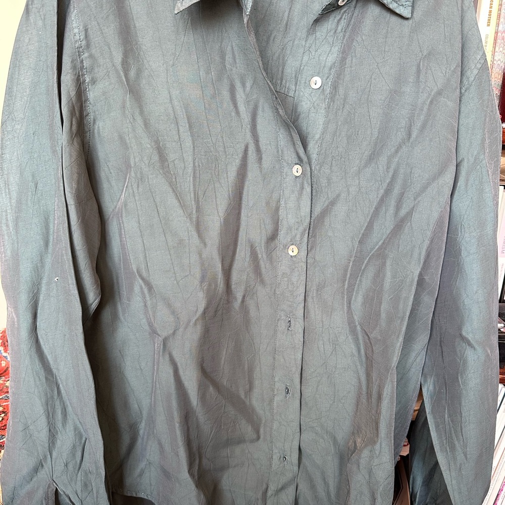 Beautiful color button down shirt by quality designer.